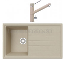 Комплект Мойка кухонная TopZero TopGran Claudia 860.500-08 jasmine 08 + Смеситель Leonardo jasmine 08
