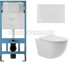 Комплект Aqueduto Ovo AQDS019 крышка-сиденье, кнопка смыва белая