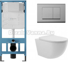 Комплект Aqueduto Ovo AQDS024 крышка-сиденье, кнопка смыва хром