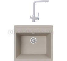 Комплект Мойка кухонная TopZero Georgia 560.510-58 Beach + Смеситель Alphons beach 58