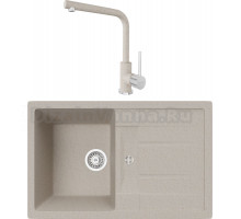 Комплект Мойка кухонная TopZero Susanna 780.500-58 Beach + Смеситель Donald beach 58