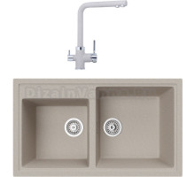 Комплект Мойка кухонная TopZero TopGran Demi 860.500 20-58 beach 58 + Смеситель Alphons beach 58