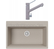 Комплект Мойка кухонная TopZero TopGran Gretta 780.510-58 beach 58 + Смеситель Leonardo beach 58