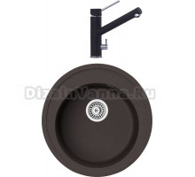 Комплект Мойка кухонная TopZero Eva 510-93 Chocolate + Смеситель Leonardo chocolate 93