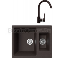 Комплект Мойка кухонная TopZero Madonna 615.500 15-93 Chocolate + Смеситель Romeo chocolate 93