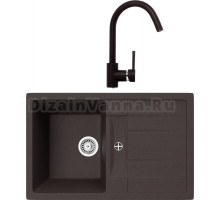 Комплект Мойка кухонная TopZero Susanna 780.500-93 Chocolate + Смеситель Romeo chocolate 93
