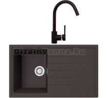 Комплект Мойка кухонная TopZero TopGran Claudia 860.500-93 chocolate 93 + Смеситель Romeo chocolate 93