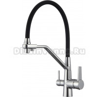 Смеситель для кухни D-lin D159317 с гибким изливом, хром, черный