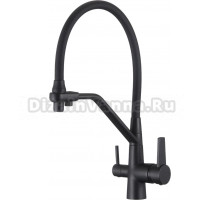 Смеситель для кухни D-lin D159317-A с гибким изливом, черный