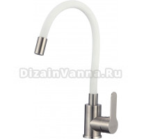 Смеситель для кухни D-lin H155316-3 с гибким изливом, сатин, белый