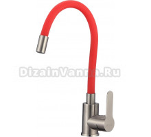 Смеситель для кухни D-lin H155316-4 с гибким изливом, сатин, красный