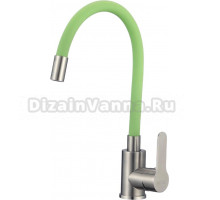 Смеситель для кухни D-lin H155316-5 с гибким изливом, сатин, зеленый