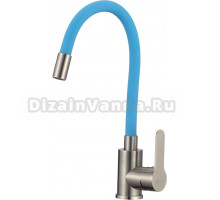 Смеситель для кухни D-lin H155316-6 с гибким изливом, сатин, синий