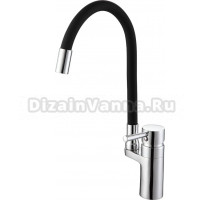 Смеситель для кухни D-lin D157315-1 с гибким изливом, хром, черный