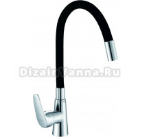 Смеситель для кухни D-lin D155302-1 с гибким изливом, хром, черный