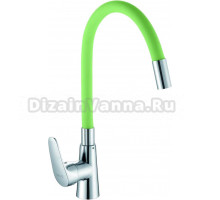 Смеситель для кухни D-lin D155302-5 с гибким изливом, хром, зеленый