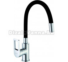 Смеситель для кухни D-lin D155308-1 с гибким изливом, хром, черный