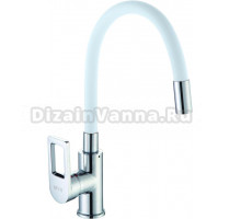 Смеситель для кухни D-lin D155308-3 с гибким изливом, хром, белый