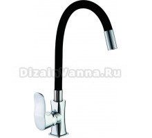 Смеситель для кухни D-lin D155318-1 с гибким изливом, хром, черный