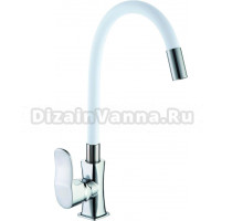 Смеситель для кухни D-lin D155318-3 с гибким изливом, хром, белый