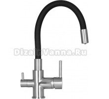 Смеситель для кухни Wisent W4255A-2 черный, серебро