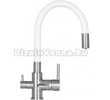 Смеситель для кухни Wisent W4255A-3 белый, серебро