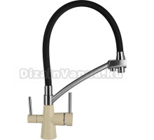 Смеситель для кухни Wisent W4855-30-2 крем, черный