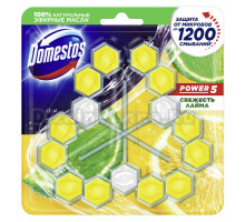 Туалетный блок для унитаза Domestos Power 5 свежесть лайма трио 3х55 г