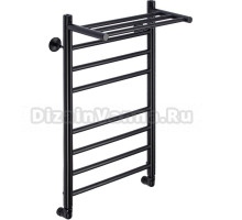 Полотенцесушитель водяной Comfysan Luce W-8 80х40 черный матовый, с полкой