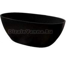 Акриловая ванна Ceruttispa D'lseo 170x80 см, отдельностоящая, овальная, с каркасом, со сливом-переливом, черная, матовая