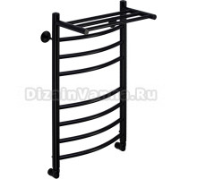 Полотенцесушитель водяной Comfysan Noumi W-8 80х40 черный матовый, с полкой