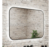 Зеркало Bauedge Black Rand 100х70, с подсветкой, сенсорное, черное