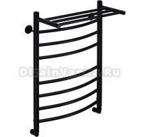 Полотенцесушитель водяной Comfysan Noumi W-8 80х50 черный матовый, с полкой