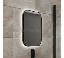 Зеркало Bauedge Black Rand 50х70, с подсветкой, сенсорное, черное