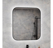 Зеркало Bauedge Black Rand 70х80 с подсветкой, сенсорное, черное