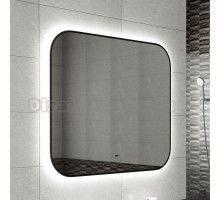 Зеркало Bauedge Black Rand 80х70, с подсветкой, сенсорное, черное
