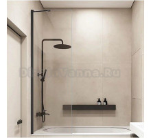 Шторка на ванну Veconi Palau PL-84B 80x150, черный