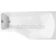 Акриловая ванна Marka One Convey R 170x75 см, с ножками, асимметричная