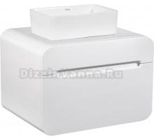 Тумба с раковиной Runo Ницца 60 белая, раковина Duo 40