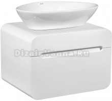 Тумба с раковиной Runo Ницца 60 белая, раковина Terzo 60