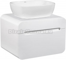 Тумба с раковиной Runo Ницца 60 белая, раковина Cuatro 50