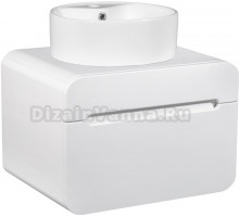 Тумба с раковиной Runo Ницца 60 белая, раковина Sole 40