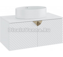 Тумба с раковиной Runo Андорра 85 белая матовая, белый глянец, раковина Ovale 50