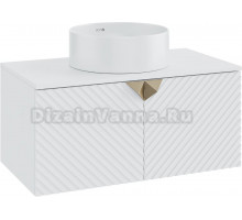 Тумба с раковиной Runo Андорра 85 белая матовая, белый глянец, раковина Palla 40