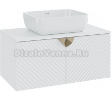 Тумба с раковиной Runo Андорра 85 белая матовая, белый глянец, раковина Cuatro 50