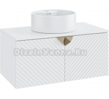 Тумба с раковиной Runo Андорра 85 белая матовая, белый глянец, раковина Sole 40