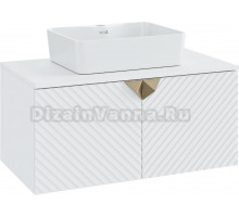 Тумба с раковиной Runo Андорра 85 белая матовая, белый глянец, раковина Lavello 50