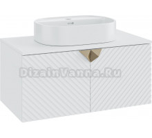 Тумба с раковиной Runo Андорра 85 белая матовая, белый глянец, раковина Nuovo 50