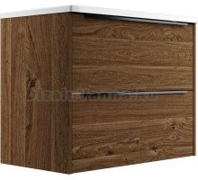 Тумба с раковиной La Fenice Tesoro 80, дуб галифакс табак