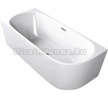 Акриловая ванна Ceruttispa Ami 10090 L 170x75 см, угловая, с каркасом, со сливом-переливом, с донным клапаном, асимметричная